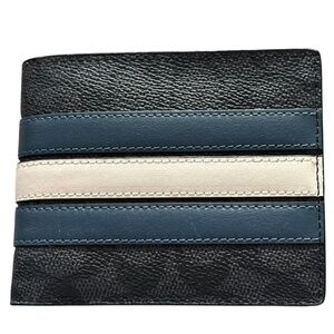 Coach Men’s Slim Bill Signature Varsity Stripe Leather Wallet
